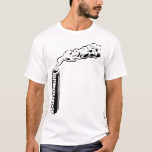 T-shirt Croquis de pollution de cheminée monochrome