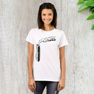 T-shirt Croquis de pollution de cheminée monochrome