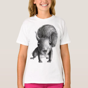 T-shirt Croquis d'écureuil curieux