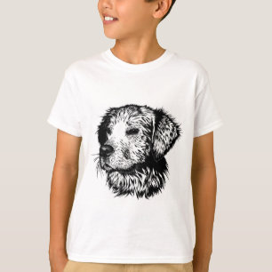 T-shirt Croquis en tête de canine
