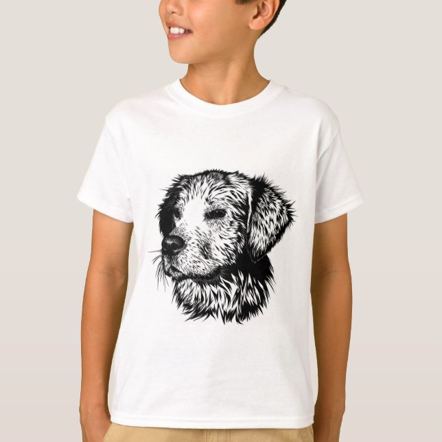 T-shirt Croquis en tête de canine (Devant)
