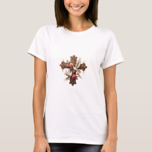 T-shirt Cross and Doves PNG Clipart - Religious Christian 