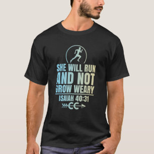 T-shirt Cross Country Running Femmes Bible Verse Christian