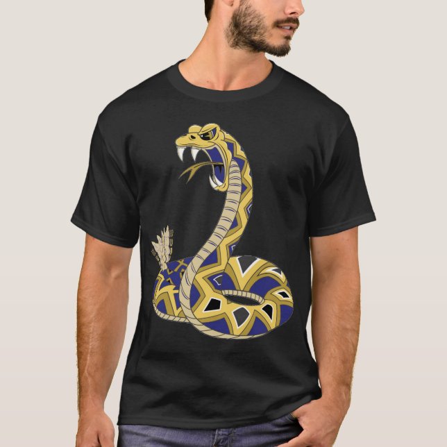 T-shirt Crotale jaune et violet (Devant)