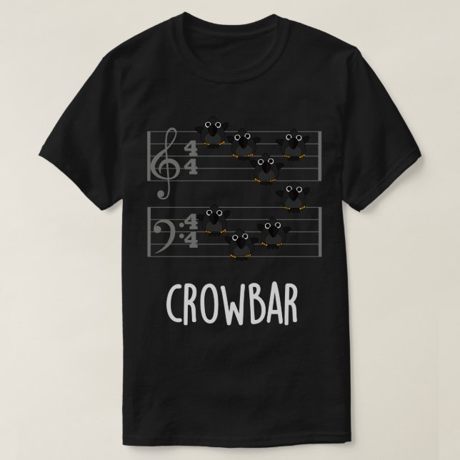 T-shirt Crow Bar Funny Music Bid Pun (Design devant)