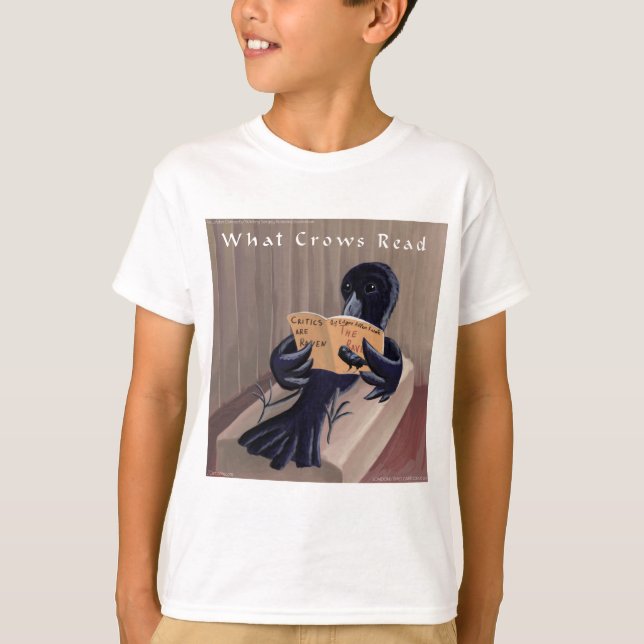 T-shirt Crow Lire Le Corbeau Drôle (Devant)