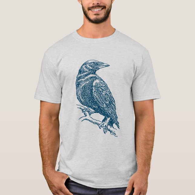 T-shirt Crow v2 - Océan bleu (Devant)