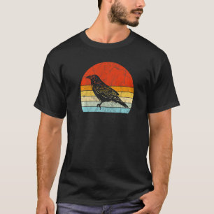 T-shirt Crow Vintage Sunset Retro Style Cute Raven 2