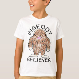 T-shirt CROYANT de BIGFOOT - croquis de crayon de