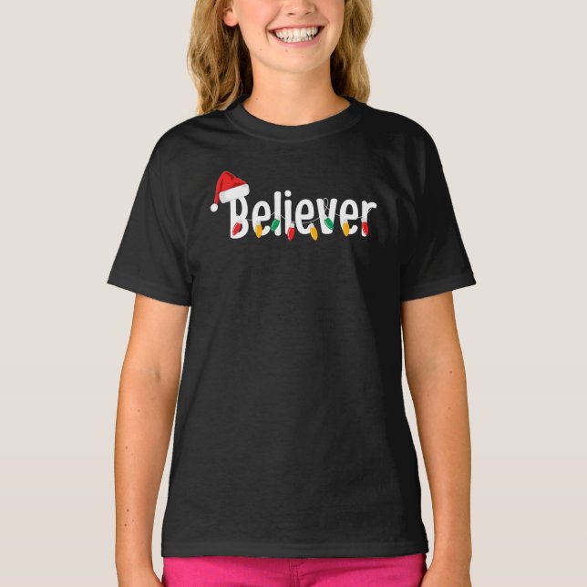 T-shirt Croyant de la foi de Noël | Lumières de Noël (Devant)