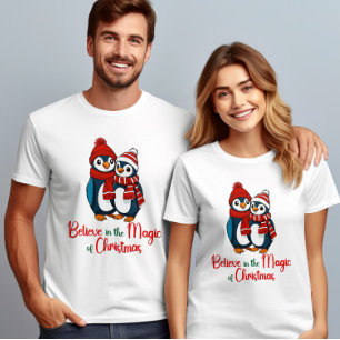 T-shirt Croyez en la magie de Noël Penguin