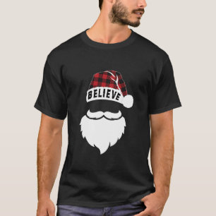 T-shirt Croyez En Père Noël Casquette De Noël Buffalo Plai