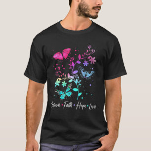 T-shirt Croyez la foi Hope Love Butterfly