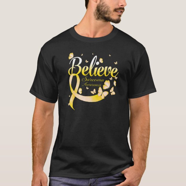 T-shirt Croyez le papillon de sensibilisation au sarcome (Devant)