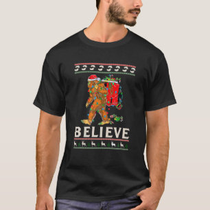T-shirt Croyez Sasquatch Gorillas Christmas Tree Funny Wi