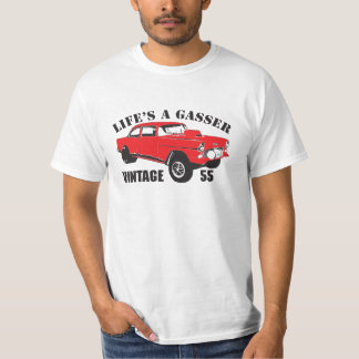 T-shirt Cru de coureur d'entrave de Rod de rat de 55 Chevy