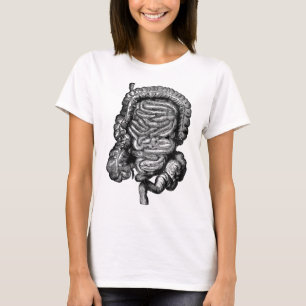 T-SHIRT CRU DE DIAGRAMME D'INTESTINS
