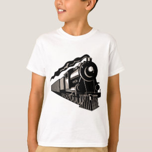 T-shirt cru de locomotive de train de vapeur