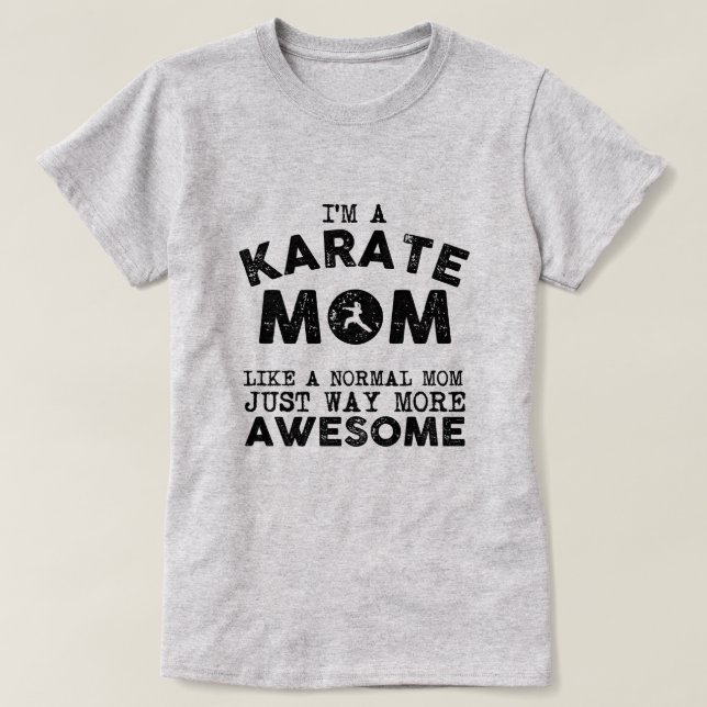 T-shirt Cru de maman de karaté (noir) (Design devant)