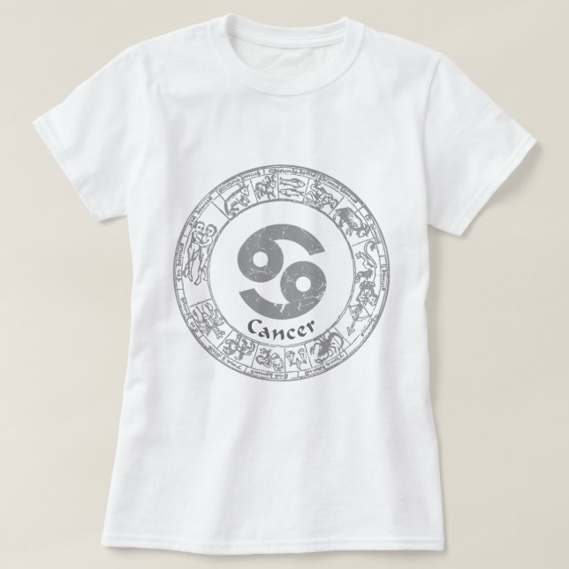 T-shirt Cru de signe de zodiaque de Cancer (Design devant)