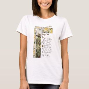 T-shirt Cru Pâques de jonquilles et de papillons de