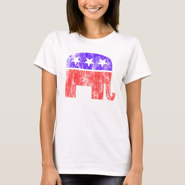 T-shirt Cru républicain d'éléphant (Devant)