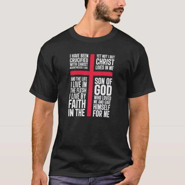 T-shirt Crucifié avec le Christ - Galates 2:20 (Devant)