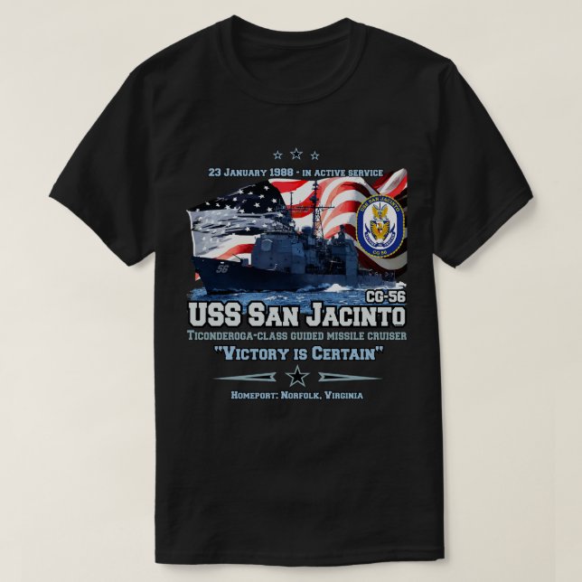 T-shirt Cruiser USS San Jacinto CG56 (Design devant)