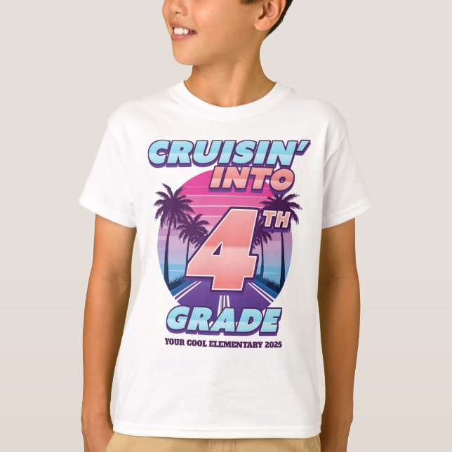 T-shirt Cruisin’ Back to School 4th Grade (Devant)