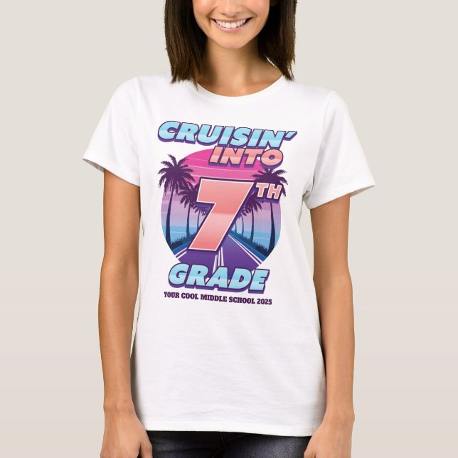T-shirt Cruisin’ Back to School 7th Girl's (Bigger Sizes) (Devant)