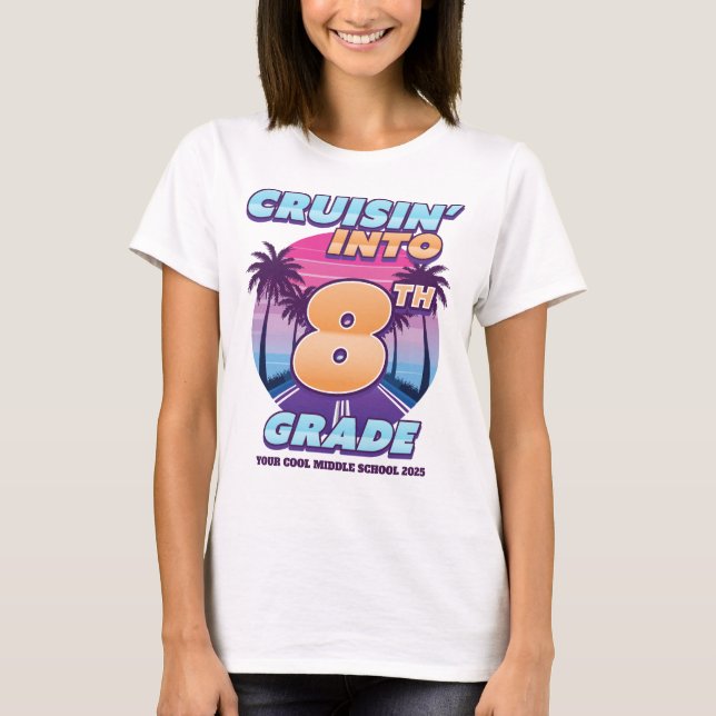 T-shirt Cruisin’ Back to School 8th Girl's (Bigger Sizes) (Devant)