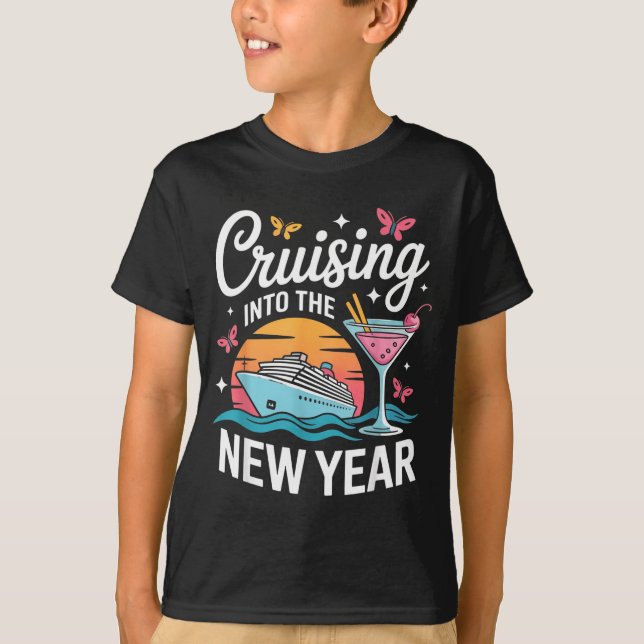 T-shirt Cruising Into 2026 New Years Eve Party Matching Fa (Devant)
