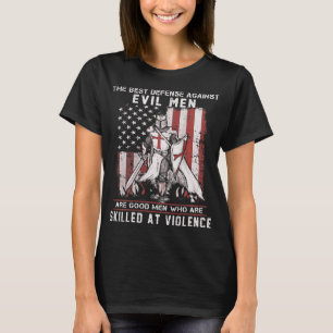 T-shirt Crusader Knight Templar La meilleure défense contr