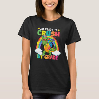T-shirt Crush 1st Grade Dabbing Dinosaur Back To School Bo