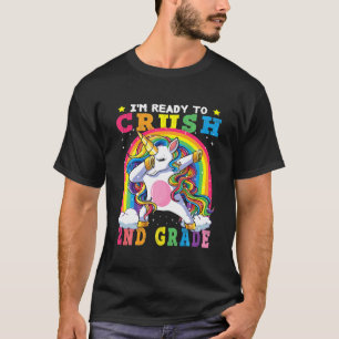 T-shirt Crush 2E Grade Dabbing Unicorn Retour À L'École Gi