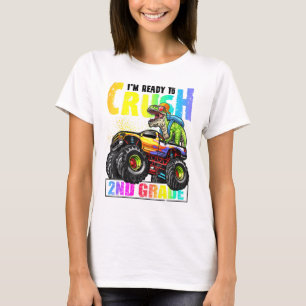 T-shirt Crush 2nd Grade Dinosaur Monster Truck back To Sch