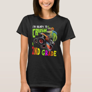 T-shirt Crush 2nd Grade Dinosaur Monster Truck back To Sch