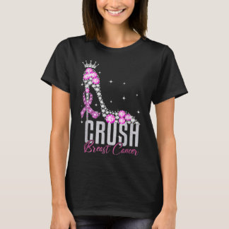 T-shirt Crush Cancer du sein Sensibilisation Bling Ruban F