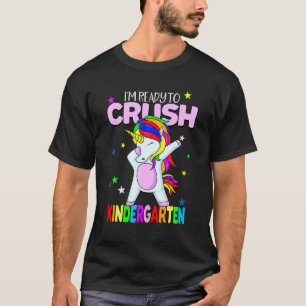 T-shirt Crush Kindergarten Dabbing Unicorn Girls Retour À 