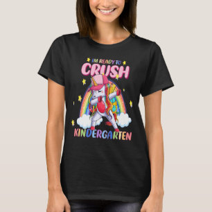 T-shirt Crush Kindergarten Dabbing Unicorne Retour À L'Éco