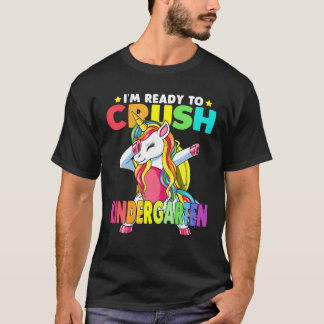 T-shirt Crush Kindergarten Dabbing Unicorne Retour À L'Éco
