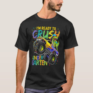 T-shirt Crush Kindergarten Monster Truck Dinosaur Retour À