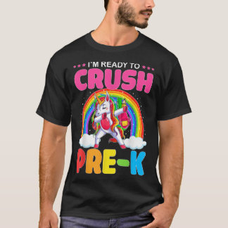 T-shirt Crush PreK Dabbing Unicorne Retour à l'école fille