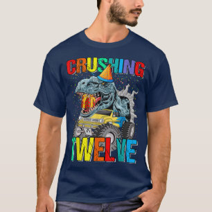 T-shirt Crushing Douze Anniversaire Monster Camion Dinosau