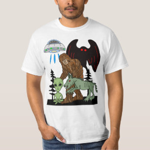 T-shirt Cryptid Big Foot Alien Mothman UFO Chupacabra