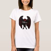 Cryptid Mothman ailes noires, yeux rouges