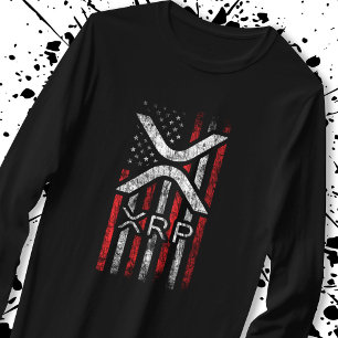 T-shirt Crypto American Drapeau XRP Cryptomonnaie Mème