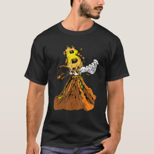 T-shirt Crypto Bitcoin Volcano Mème Pour Cryptomonnaie Tra