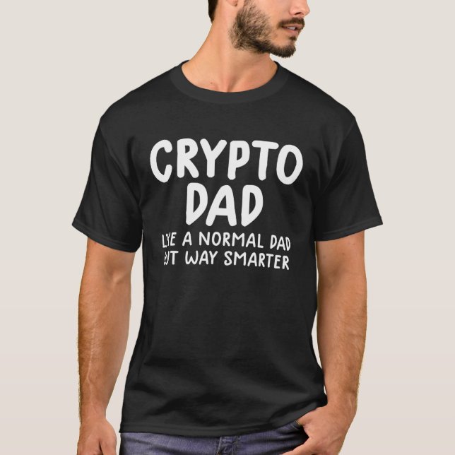 T-shirt crypto dad   crypto  for men Bitcoin Dogecoin (Devant)
