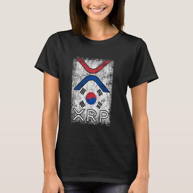 T-shirt Crypto Devise - XRP Cryptodevise - Drapeau coréen (Devant)